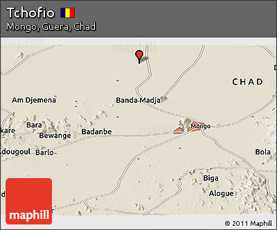 Shaded Relief Panoramic Map of Tchofio