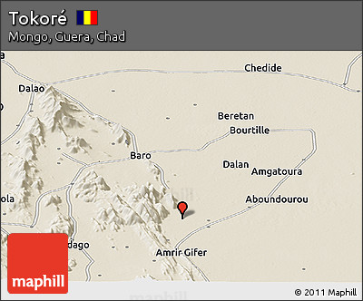 Shaded Relief Panoramic Map of Tokoré