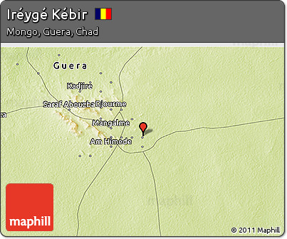 Physical 3D Map of Iréygé Kébir