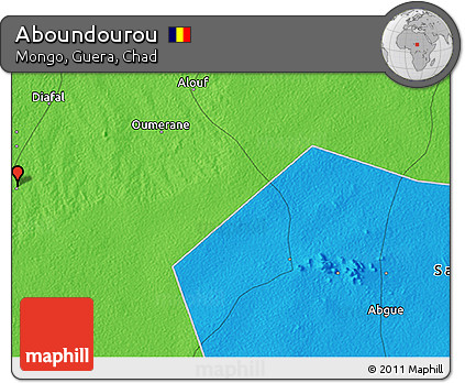 Political 3D Map of Aboundourou