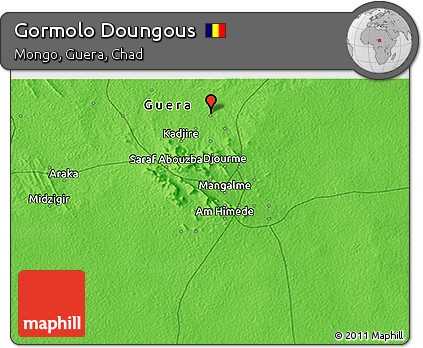Political 3D Map of Gormolo Doungous
