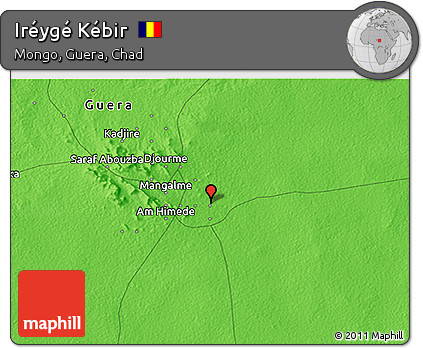 Political 3D Map of Iréygé Kébir