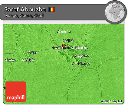 Political 3D Map of Saraf Abouzba