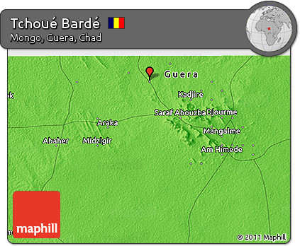 Political 3D Map of Tchoué Bardé