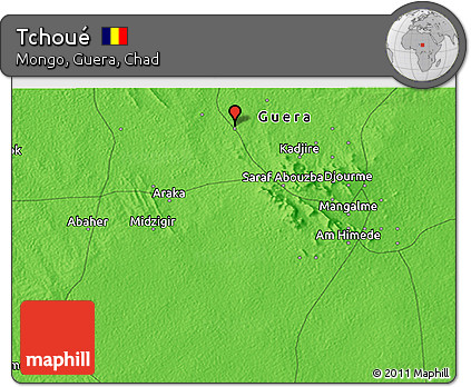 Political 3D Map of Tchoué