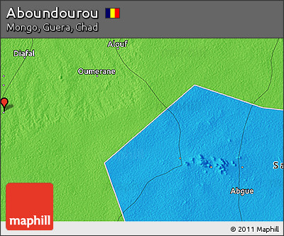Political 3D Map of Aboundourou