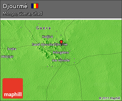 Political 3D Map of Djourmé