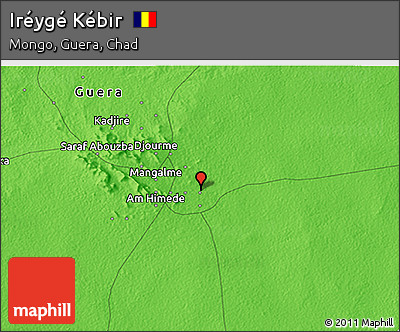 Political 3D Map of Iréygé Kébir