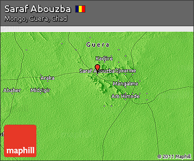 Political 3D Map of Saraf Abouzba