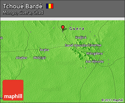 Political 3D Map of Tchoué Bardé