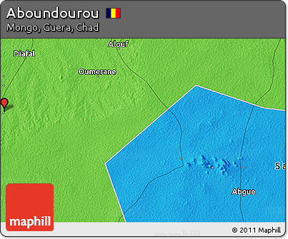 Political 3D Map of Aboundourou