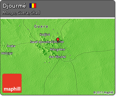 Political 3D Map of Djourmé