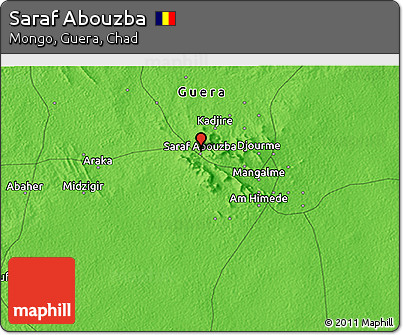 Political 3D Map of Saraf Abouzba