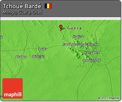 Political 3D Map of Tchoué Bardé
