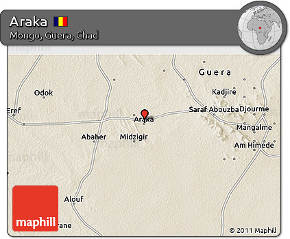 Shaded Relief 3D Map of Araka