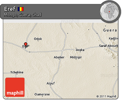 Shaded Relief 3D Map of Eref