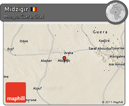 Shaded Relief 3D Map of Midzigir