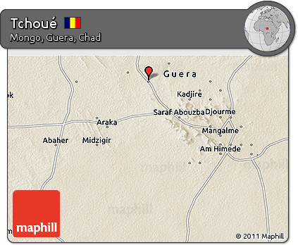 Shaded Relief 3D Map of Tchoué
