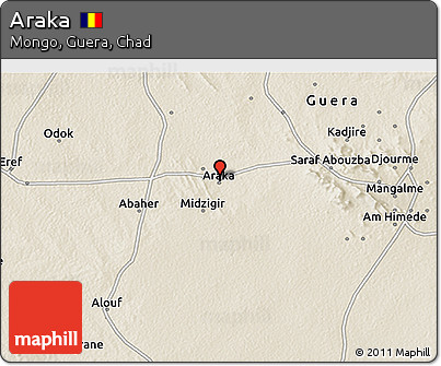 Shaded Relief 3D Map of Araka