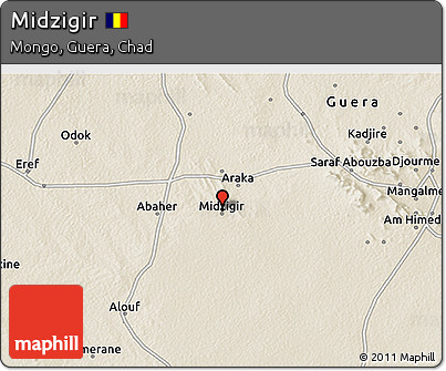Shaded Relief 3D Map of Midzigir