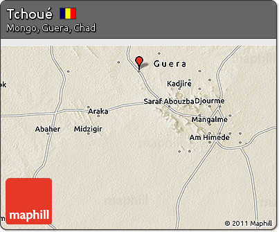 Shaded Relief 3D Map of Tchoué