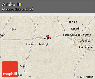 Shaded Relief 3D Map of Araka