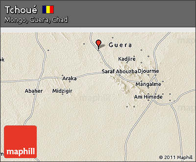Shaded Relief 3D Map of Tchoué