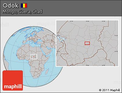 Gray Location Map of Odok