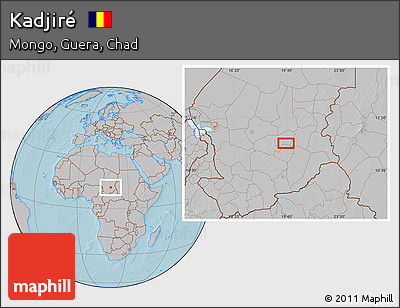 Gray Location Map of Kadjiré, hill shading