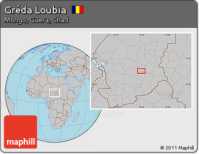 Gray Location Map of Gréda Loubia