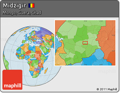 Political Location Map of Midzigir