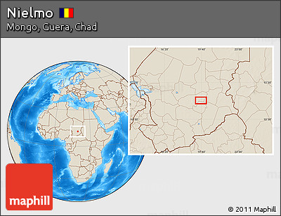Shaded Relief Location Map of Nielmo