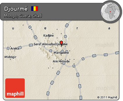 Shaded Relief Map of Djourmé
