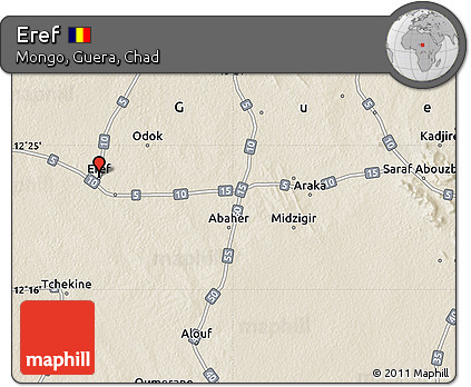 Shaded Relief Map of Eref
