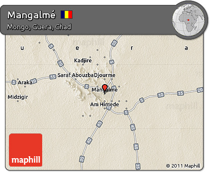 Shaded Relief Map of Mangalmé