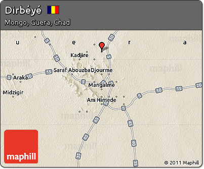 Shaded Relief Map of Dirbéyé