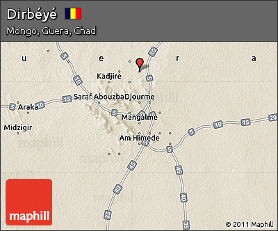 Shaded Relief Map of Dirbéyé