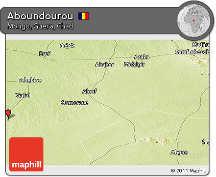 Physical Panoramic Map of Aboundourou