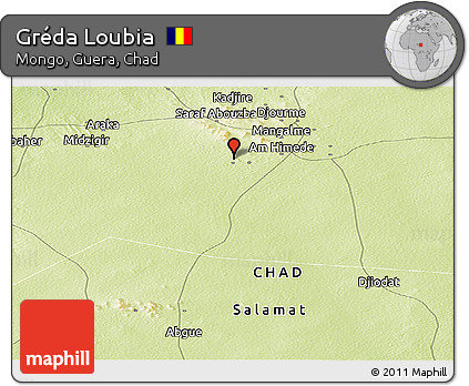 Physical Panoramic Map of Gréda Loubia