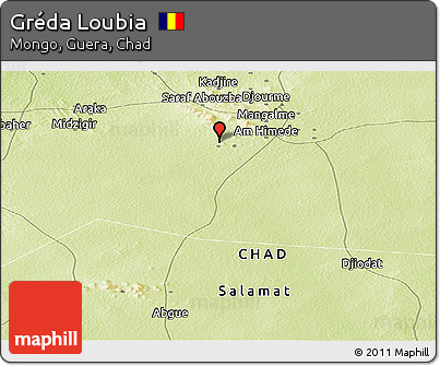 Physical Panoramic Map of Gréda Loubia