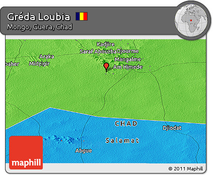 Political Panoramic Map of Gréda Loubia