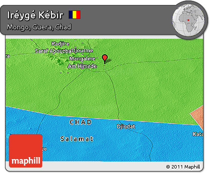 Political Panoramic Map of Iréygé Kébir