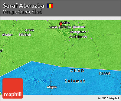 Political Panoramic Map of Saraf Abouzba