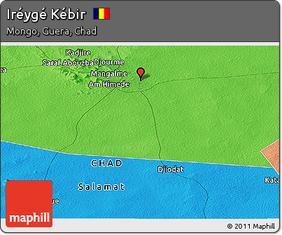 Political Panoramic Map of Iréygé Kébir