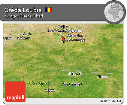 Satellite Panoramic Map of Gréda Loubia