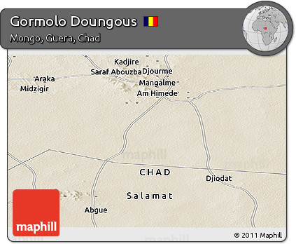 Shaded Relief Panoramic Map of Gormolo Doungous