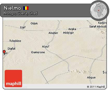 Shaded Relief Panoramic Map of Nielmo