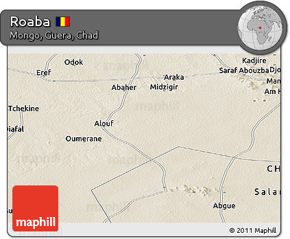 Shaded Relief Panoramic Map of Roaba