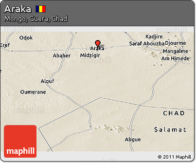 Shaded Relief Panoramic Map of Araka