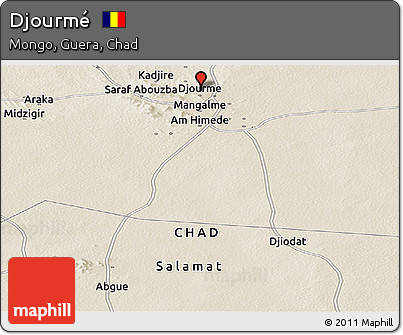 Shaded Relief Panoramic Map of Djourmé